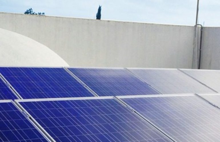 solar panels on a roof