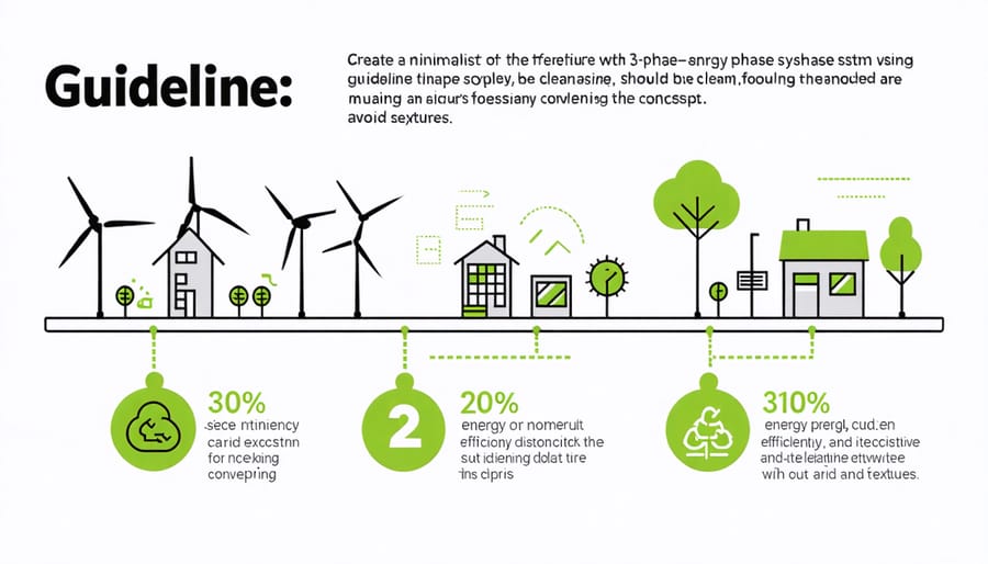 Visual chart comparing energy efficiency metrics between single-phase and three-phase systems