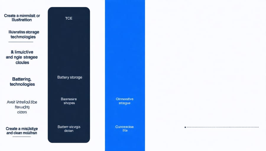 Visual comparison chart showing different types of solar battery technologies and their characteristics