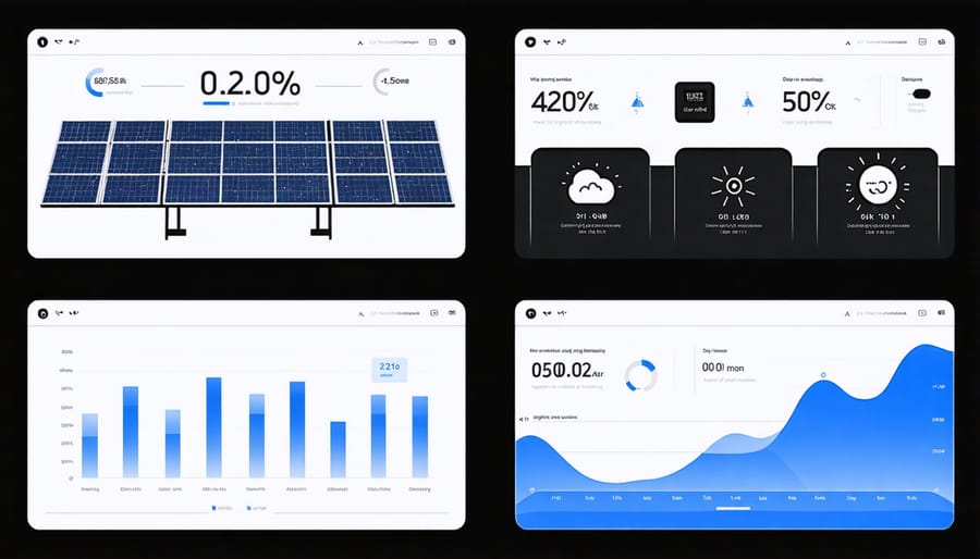 Visual comparison of daytime solar power generation versus nighttime battery power consumption