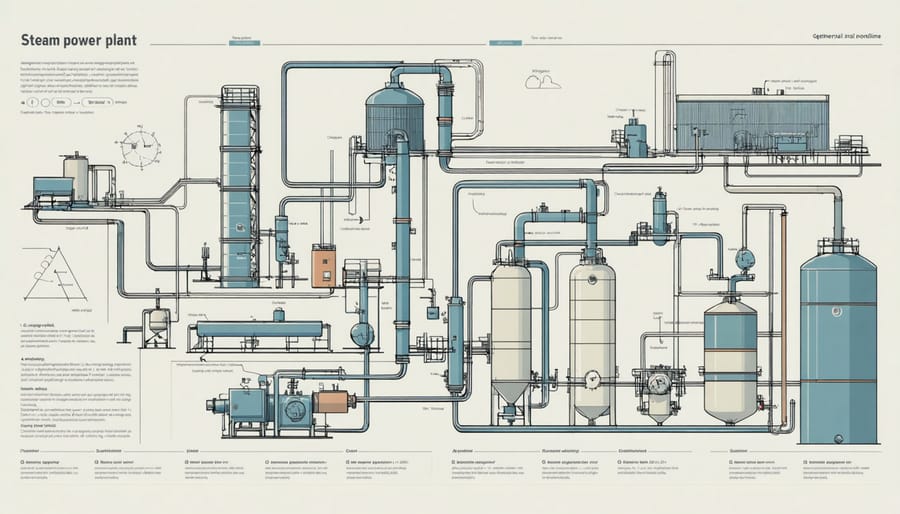 Cross-sectional diagram of a flash steam geothermal power plant showing production well, separator, turbine, and reinjection well