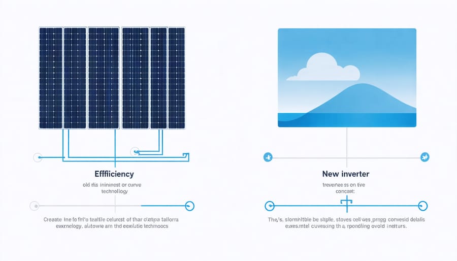 Graph comparing performance efficiency between traditional and modern solar inverters