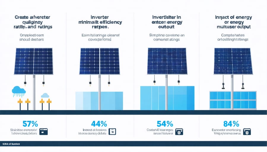 Visual comparison chart showing energy output differences between inverters with varying efficiency ratings