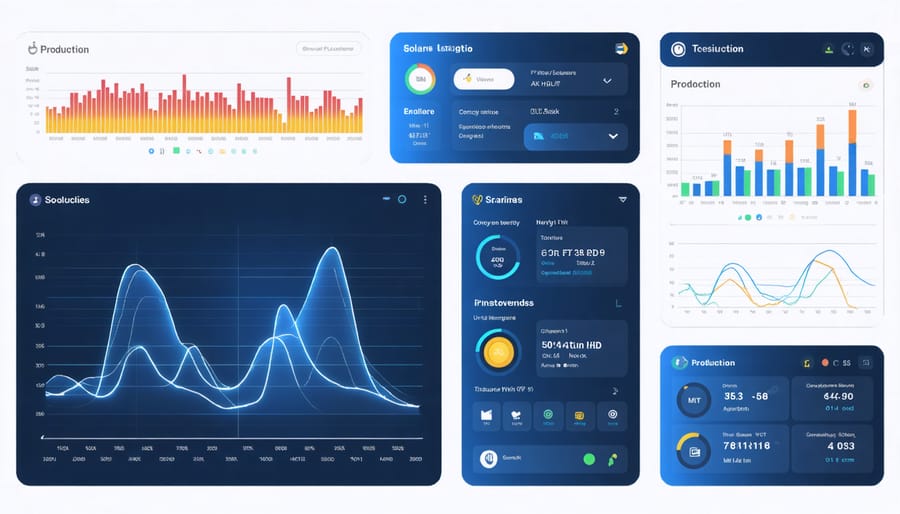 Smart home dashboard displaying solar energy monitoring and automation controls