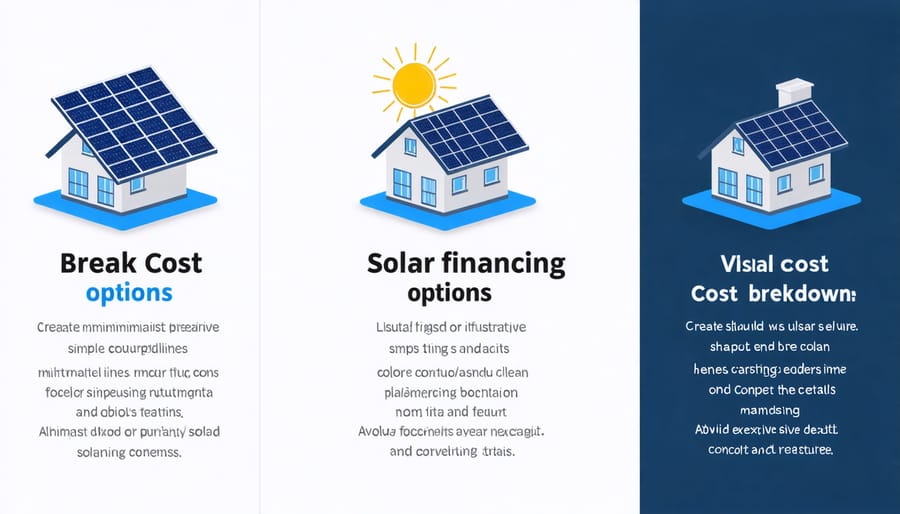 Visual comparison of solar loans, leases, and payment plans with cost structures