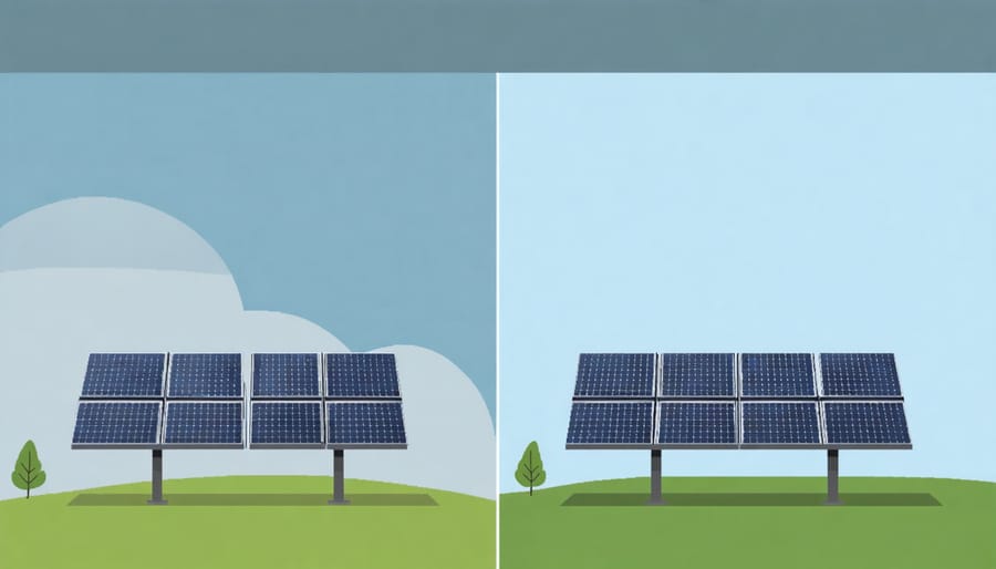Side-by-side comparison demonstrating correct and incorrect solar panel installation methods