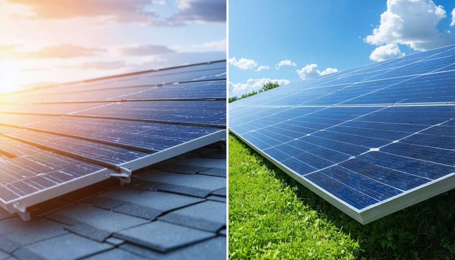 Comparison of correct and incorrect solar panel mounting and wiring techniques