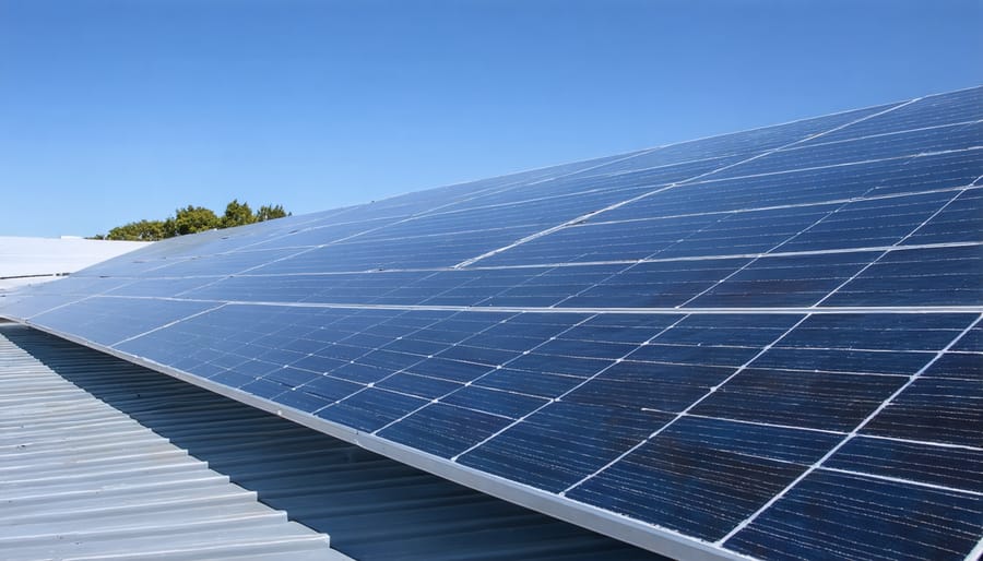 Solar panel installation stages with associated costs displayed