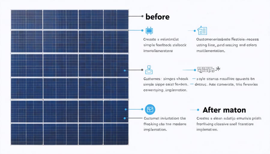 Before and after comparison of solar installation process improvements
