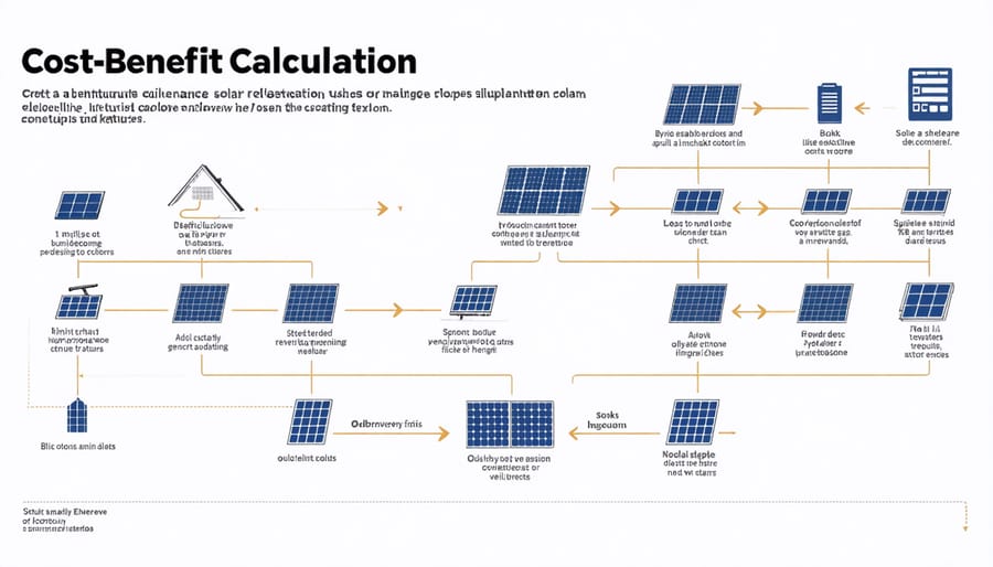 Visual flowchart depicting the process of calculating solar panel maintenance ROI