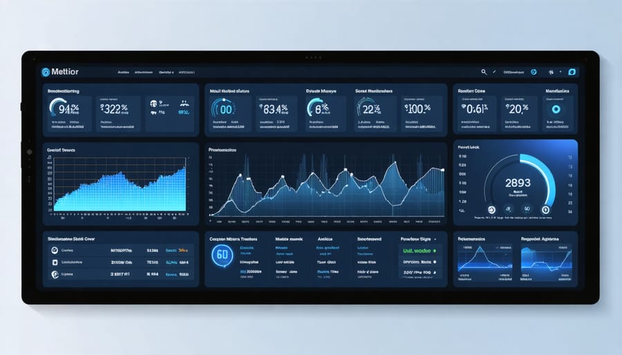 Digital dashboard displaying solar system performance monitoring and automated alerts