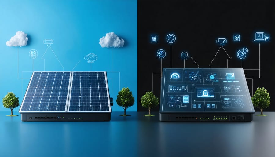 Diagram of secure home network configuration for solar system integration