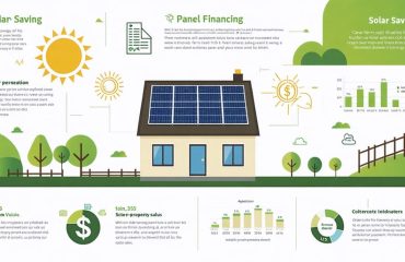Infographic depicting solar panel financing options that highlight cost savings, increased home value, and long-term financial benefits.