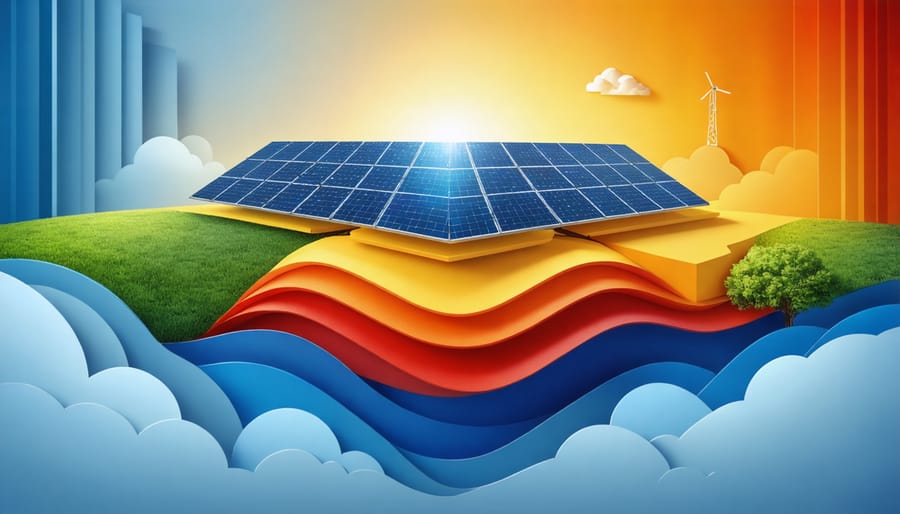 Visual representation of solar investment protection layers including Solar Revenue Put insurance