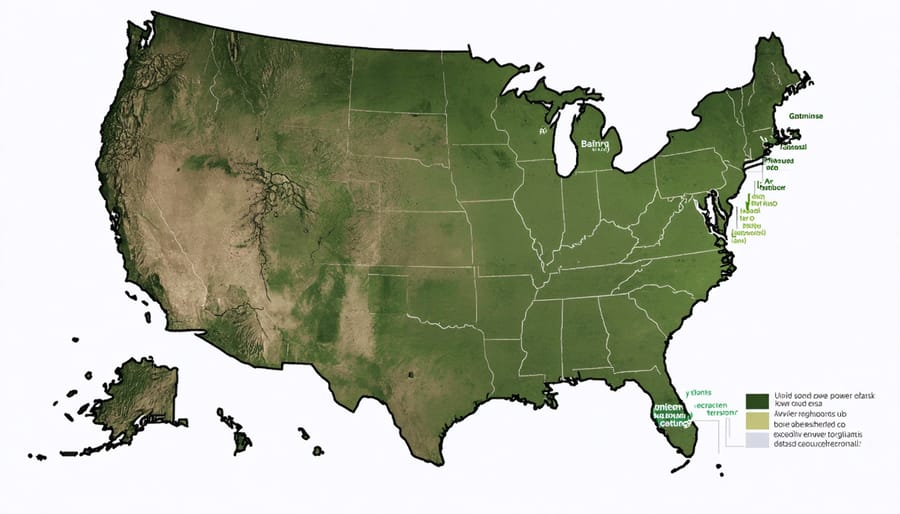 U.S. map showing geothermal hotspots and operational facilities with color-coded heat potential zones