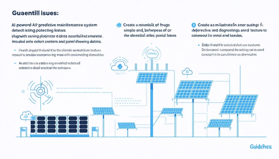 Visual representation of AI solar panel maintenance monitoring system