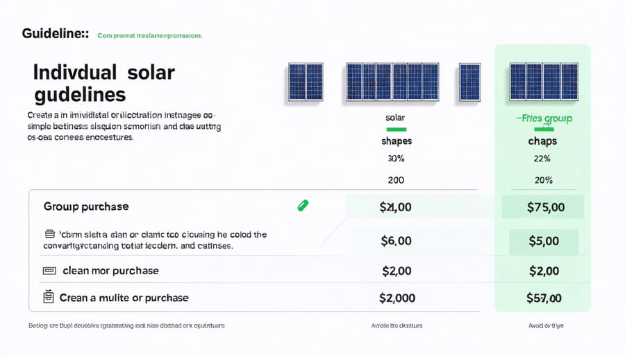 Bar chart comparing solar installation costs: individual vs group purchase