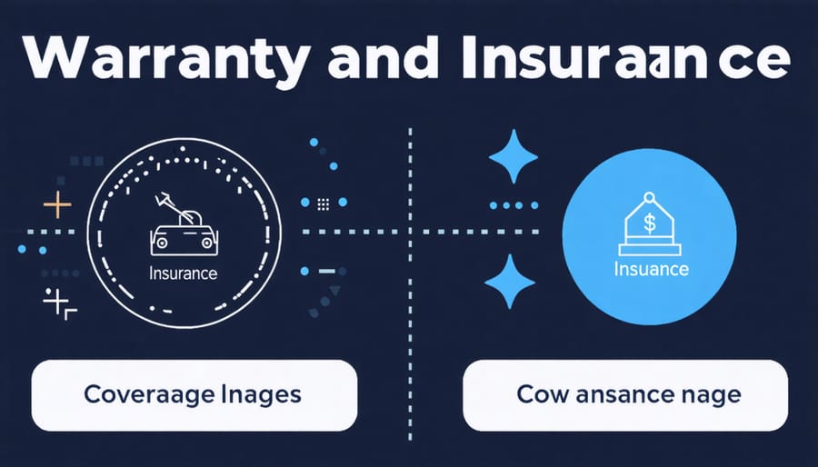 Visual comparison chart of solar panel warranty coverage versus insurance protection