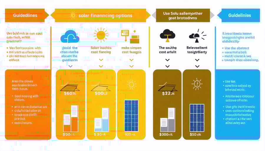Comparative chart of solar financing options including PPA, lease, and direct purchase