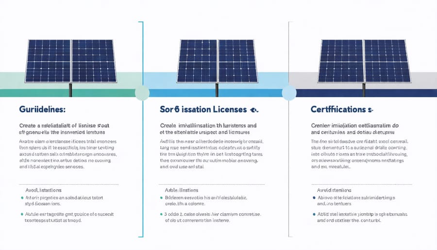 Visual chart displaying various solar contractor license types and requirements