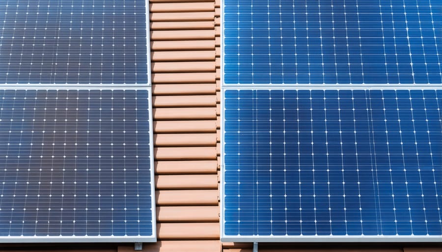 Side-by-side comparison of dirty, degraded solar panels versus clean, well-maintained panels