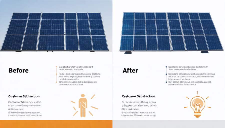 Comparison chart showing improved customer satisfaction metrics after implementing feedback system