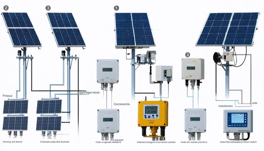 Installation steps for setting up a solar panel telemetry alarm system