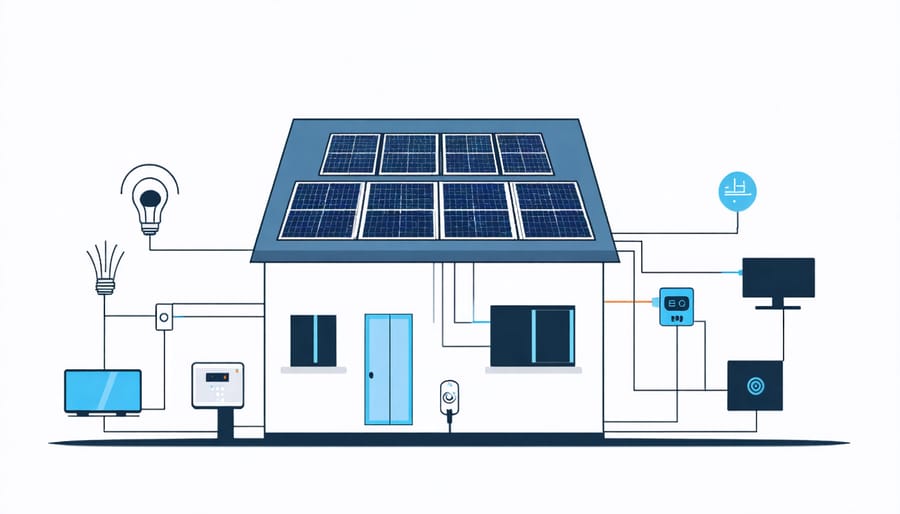 Integrated smart home system with solar panels and connected devices