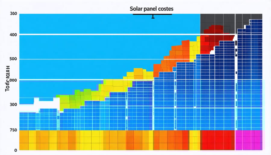 Graph depicting the decreasing cost trend of solar panel installation from 2010 to 2025