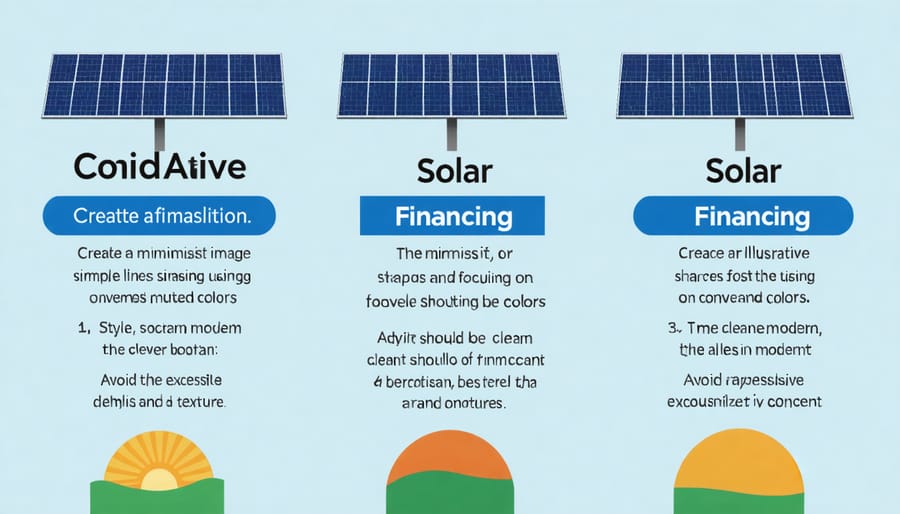 Visual comparison chart of PPA, lease, and loan financing options for solar installation