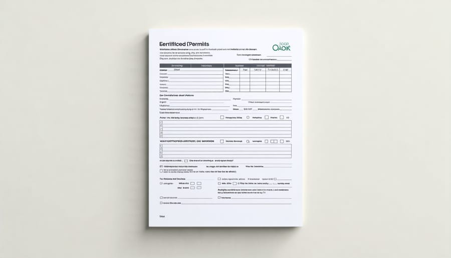 Organized display of legal documents required for solar panel installation