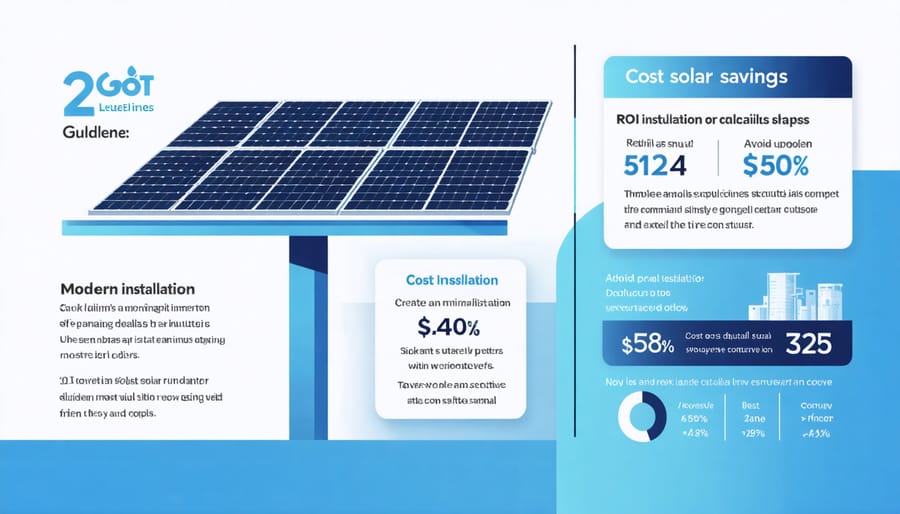 Visual representation of solar panel cost savings and return on investment over time
