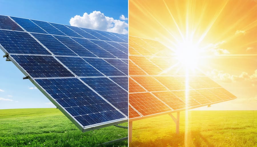 Common solar panel problems illustrated with diagnostic markers and explanatory labels