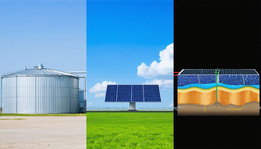 Comparison of three different thermal storage technologies for homes