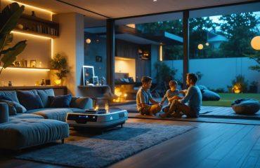 "Family enjoying a safe and illuminated space during a power outage, thanks to a battery storage system keeping the lights and essential medical equipment operational."