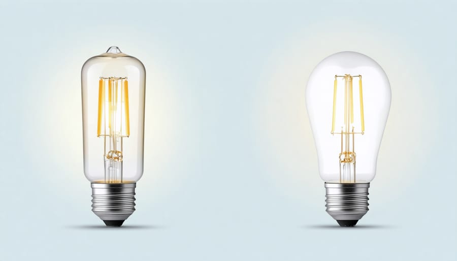 Infographic comparing energy usage between traditional and LED light bulbs