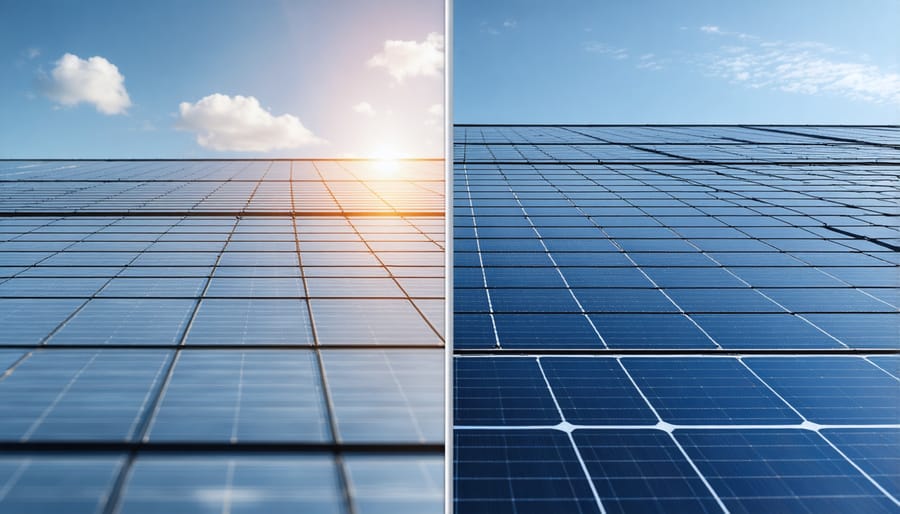 Comparison of traditional solar panels and modern integrated solar roof tiles