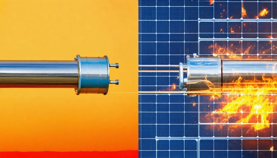 Cost comparison infographic between conventional and solar water heating systems