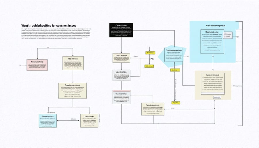 Decision tree flowchart showing common solar generator problems and their solutions