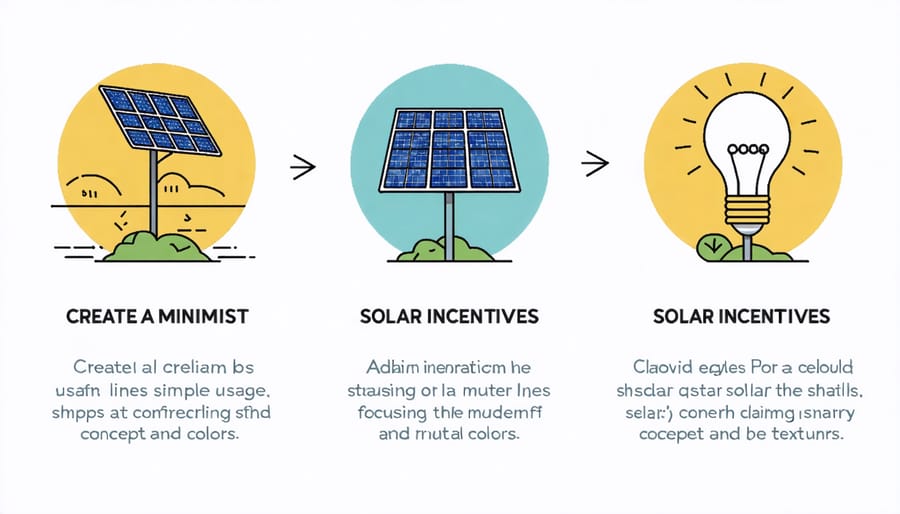 Visual flowchart of solar incentive application process
