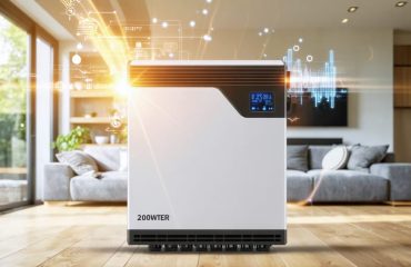 Illustration of a 2000W solar inverter powering various household appliances, symbolizing its central role in home energy management and efficiency.