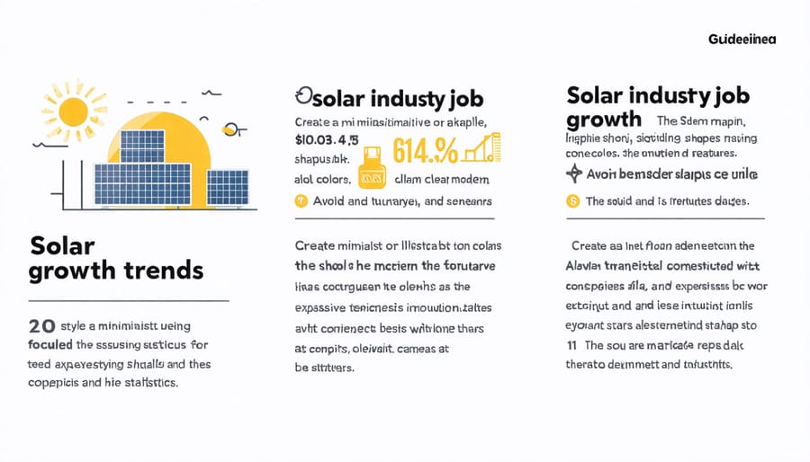 Visual chart displaying solar employment growth statistics from 2015-2023