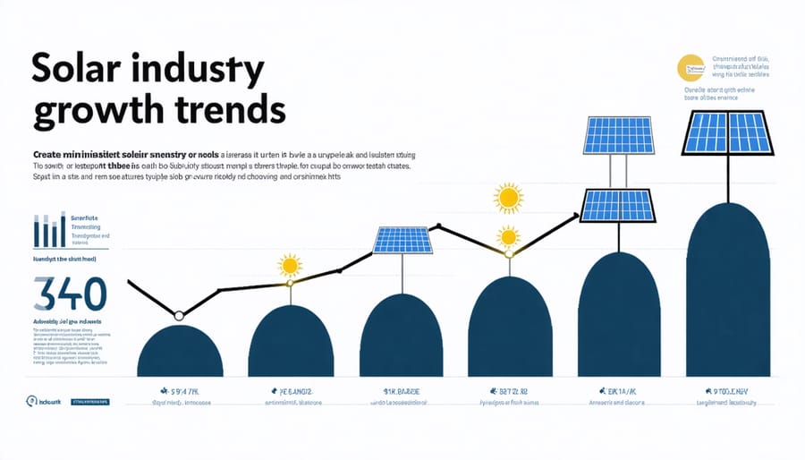 Chart displaying solar energy employment growth statistics from 2018-2024