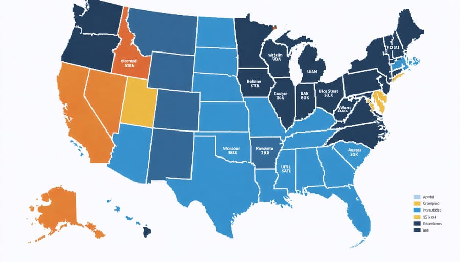 Interactive map of United States displaying solar incentives by state