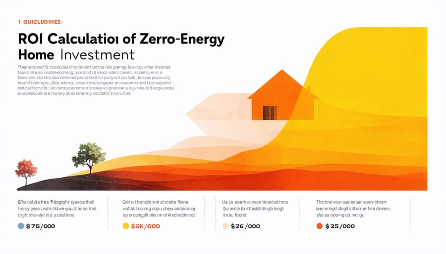 Visual representation of zero-energy home cost savings and return on investment