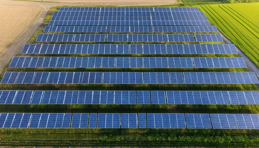 Large-scale community solar installation with multiple solar arrays