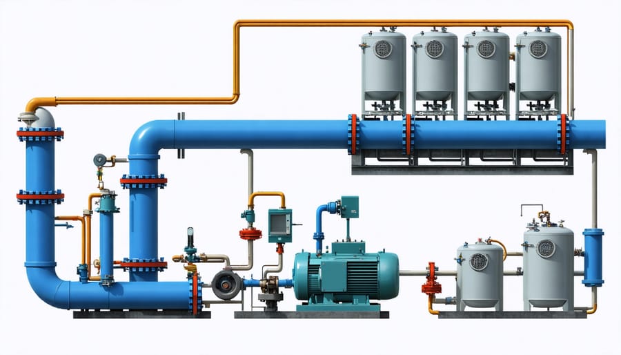 Step-by-step installation phases of geothermal heating system for greenhouse application