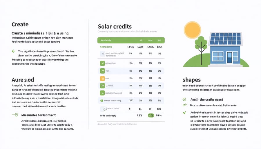 Sample electric bill showing community solar credits and savings breakdown