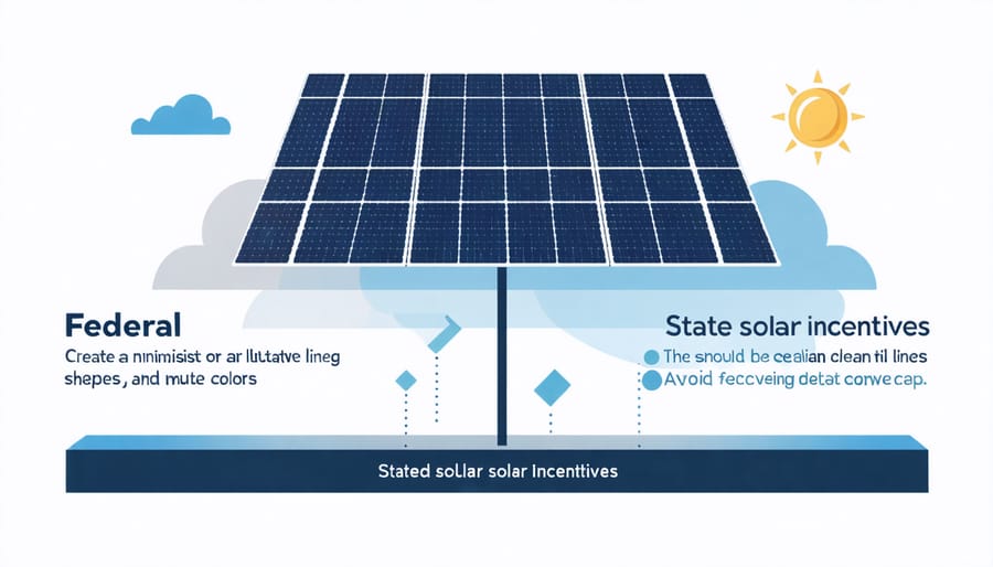 Visual diagram showing how Minnesota state and federal solar incentives combine