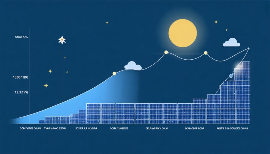 Infographic displaying solar market growth statistics from 2020-2024